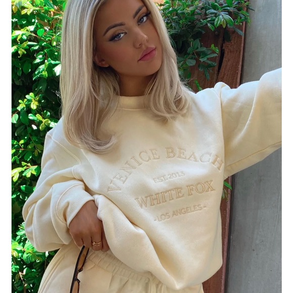 White Fox Boutique Tops - White Fox Boutique Best Of Both Oversized Sweater Butter